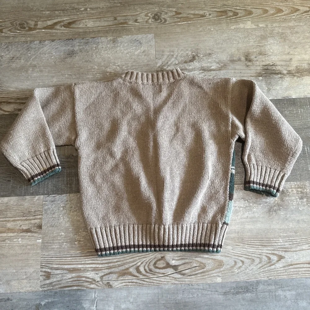 Vintage 90s Kitestrings Southwest Fishing Knit Cardigan Sweater Kids size 3T - Picture 5 of 8